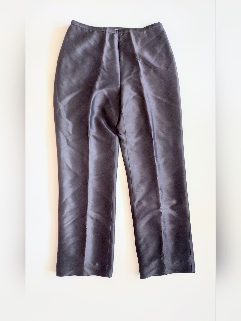 Bloomingdale's Mid Rise Silk Wool Blend Straight Leg Dress Pants Black Size 6